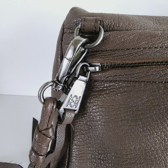 Christopher Kon Brown Leather Studded Double Strap Crossbody/Clutch Bag - Picture 7 of 15